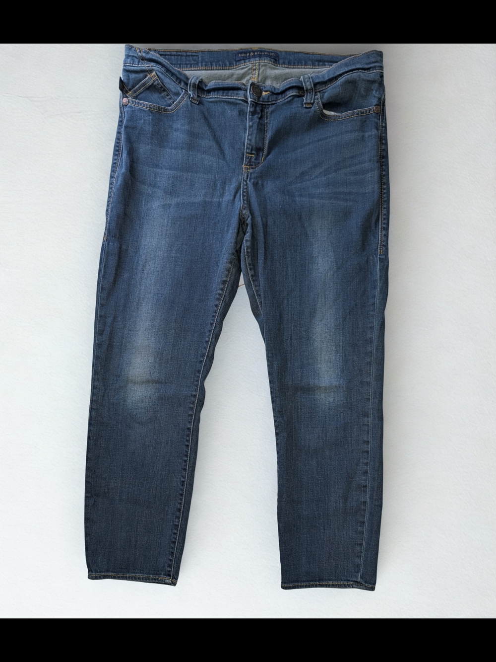 Rock & Republic Light Blue Denim with Gold Stitching
